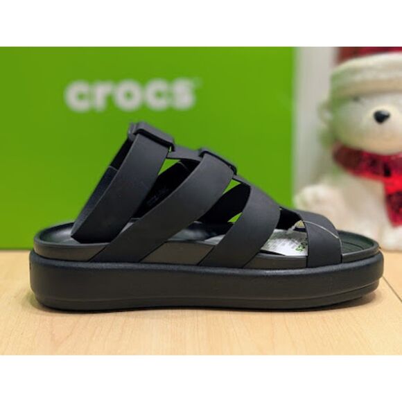 CROCS Black Brooklyn Luxe Gladiator Sandals Women's Size 9 NIB - Picture 9 of 14